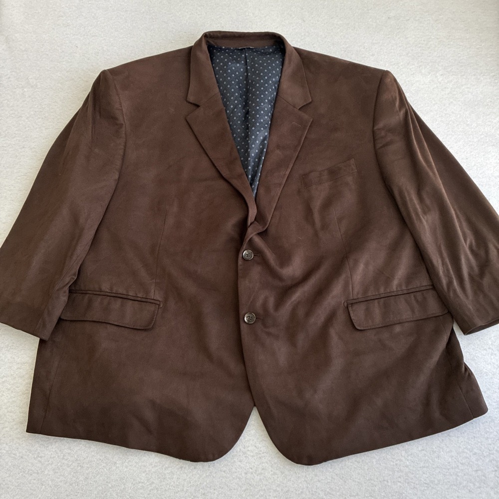 Oak Hill Brown Soft Faux Suede Sport Coat Jacket Blazer Mens Sz 4XL (58R-60R)